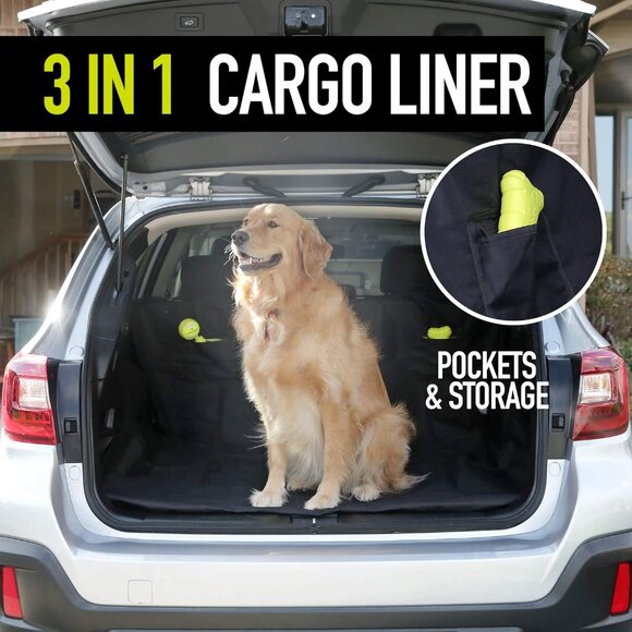 Dog Pet 3-in-1 Waterproof Cars Trucks SUV Seat Cover Hammock Cargo Protector New - Picture 3 of 7